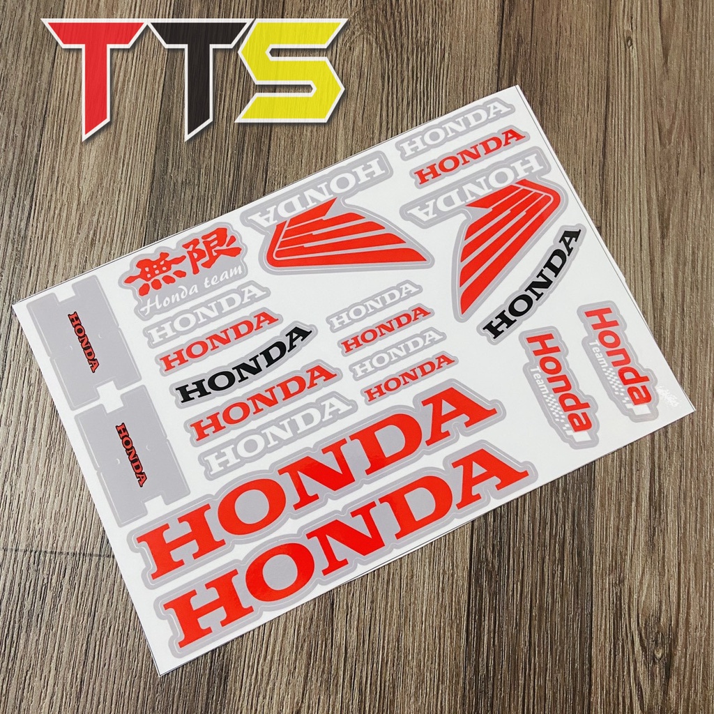 Bộ tem chủ đề HONDA nhiều logo dán trang trí nón bảo hiểm, xe máy, laptop nhựa pvc chống nước