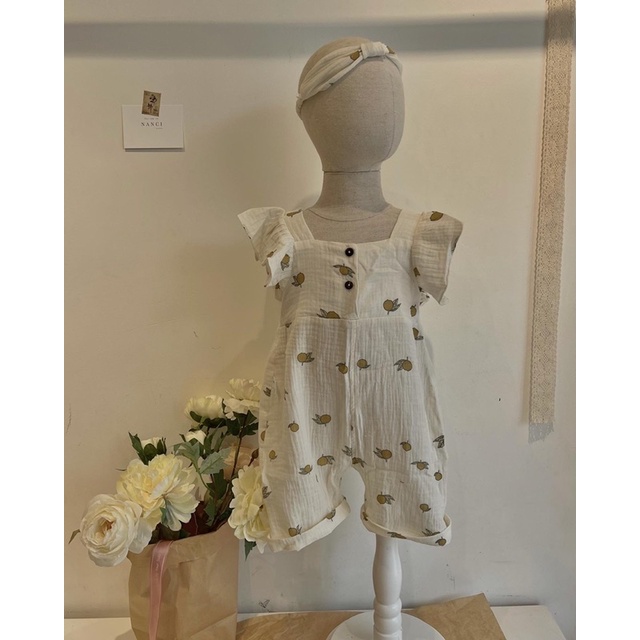 Romper cánh tiên + turban hoạ tiết mùa hè Nanci room