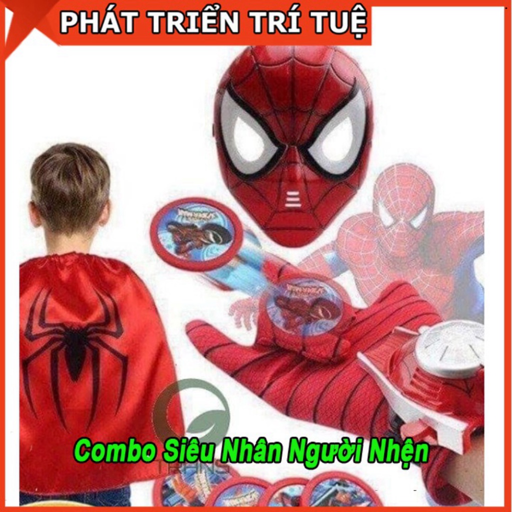 -Set 3 Món Siêu Nhân Người Nhện Cho Bé (mặt nạ+găng tay+áo choàng người nhện)