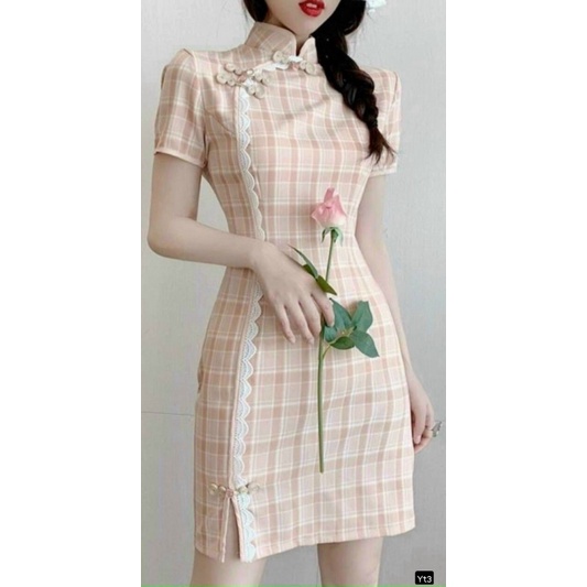 Hàng QUảng CHâu -- Đầm Kate Cổ Trụ Viền Hoa Văn Xinh Hết Ý UP