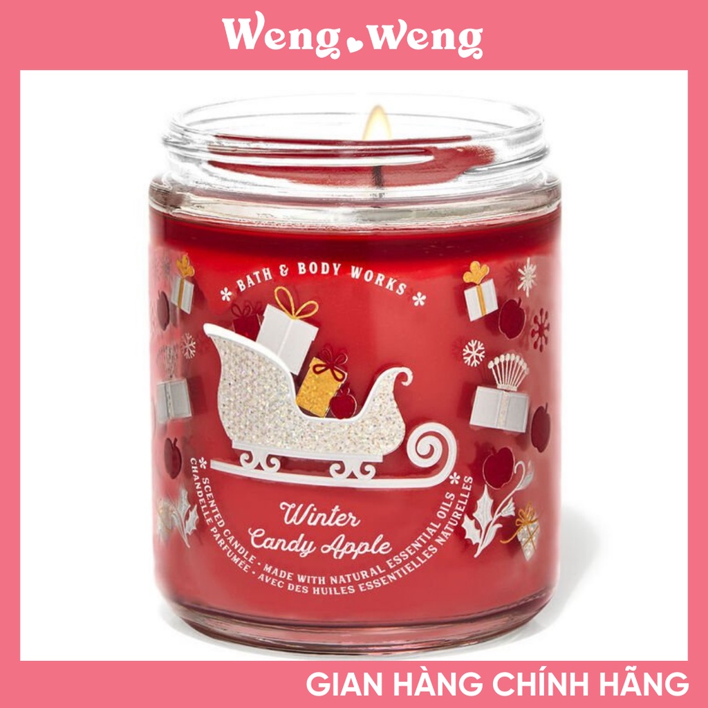 Nến Thơm 1 Bấc Bath &amp; Body Works mùi Winter Candy Apple