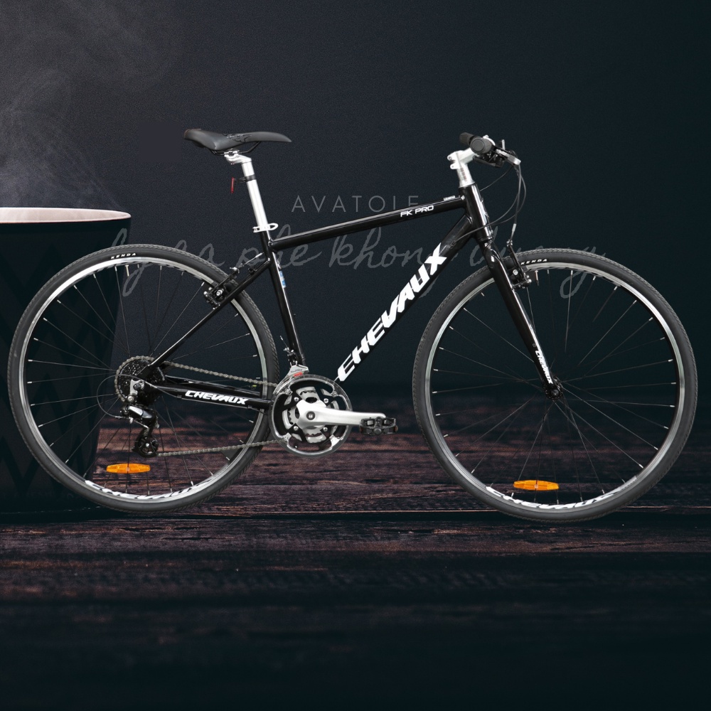 Xe đạp đường trường CHEVAUX FK PRO, Khung sườn hợ kim nhôm cao cấp, Bộ truyền động SHIMANO 24speed, Màu đen