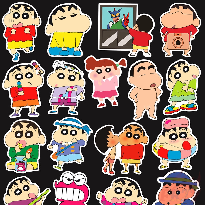 ❉ Crayon Shin-chan Series 01 Giấy và decal dán tường ❉ 50Pcs/Set Anime Mixed Luggage Laptop Skateboard Doodle Stickers