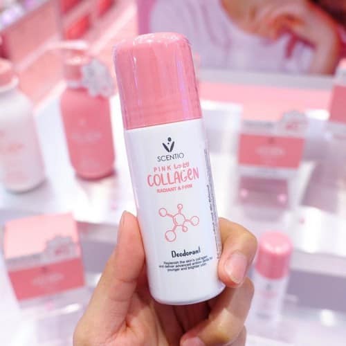 01 Lăn Khử Mùi Dưỡng Trắng Da Dưới Cánh Tay Scentio Pink Collagen 50ml Thái Lan