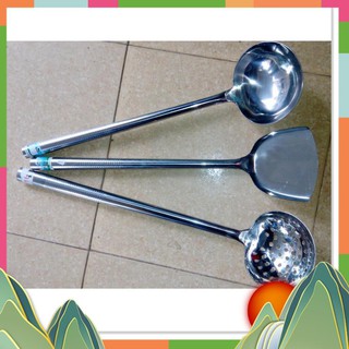 Muôi múc canh công nghiệp  INOX cỡ đại cán dài 51cm dành cho bếp ăn tập thể, nhà hàng, khách sạn