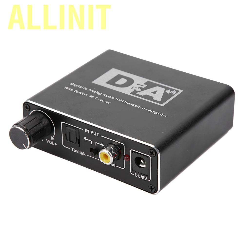 Allinit 192KHz Audio Decoder Digital to Analog Converter Adapter 3.5mm Coaxial Toslink