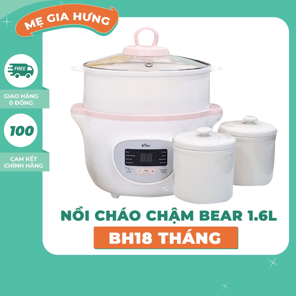 NỒI CHÁO CHẬM BEAR 1.6L TIẾNG VIỆT, BẢN TIẾNG ANH TẶNG KÈM DECAL TIẾNG VIỆT
