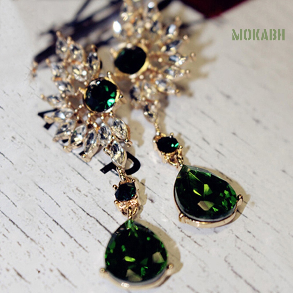 Bông Tai Dài Hình Đôi Cánh Đính Đá Thời Trang Dành Cho Nữ