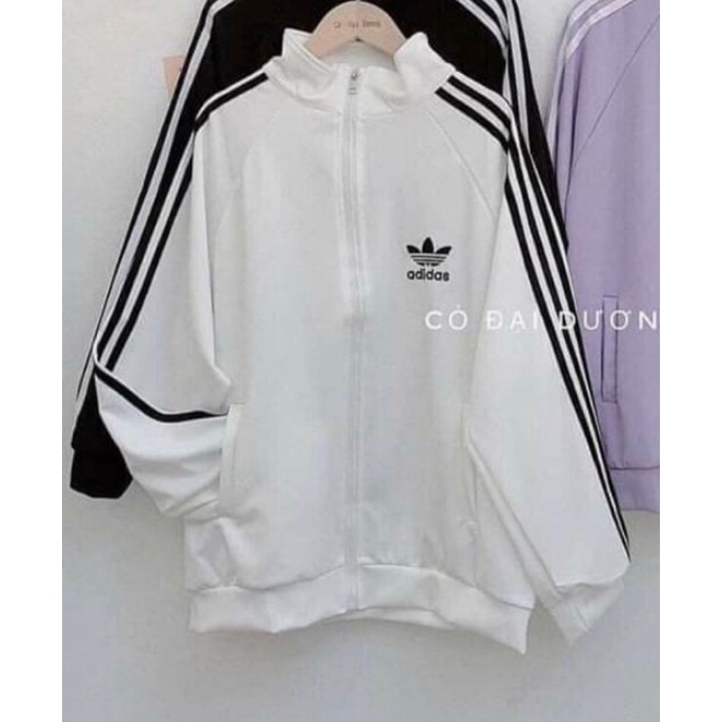 Áo khoác nỉ viền tay Da.s from thụng unisex,Áo khoác nỉ thêu logo Dáng rộng Ulzzang