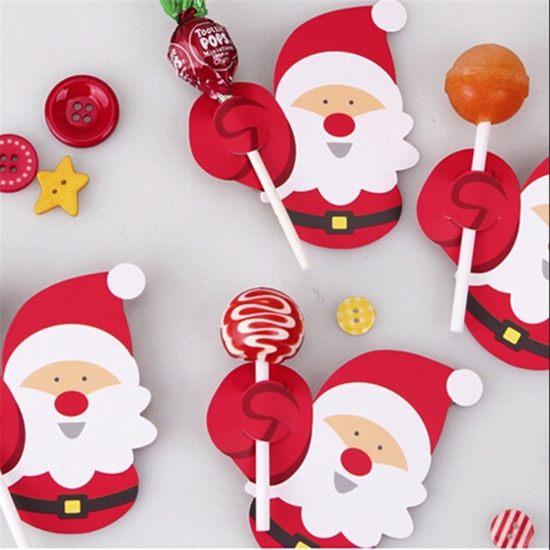 Set 50 Túi Giấy Đựng Kẹo Mút Họa Tiết Hoạt Hình Dễ Thương