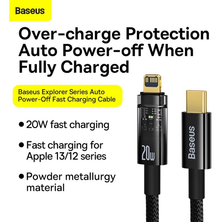 Dây Cáp Sạc Nhanh Baseus 20W Phù Hợp Với iPhone 12 13 Pro Max