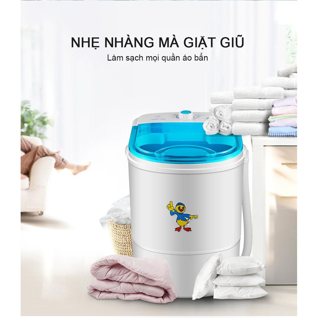 [ELHAT10 giảm tối đa 150K] Máy giặt mini Duck Nhỏ Gọn Tiện Lợi (trắng) - Home and Garden