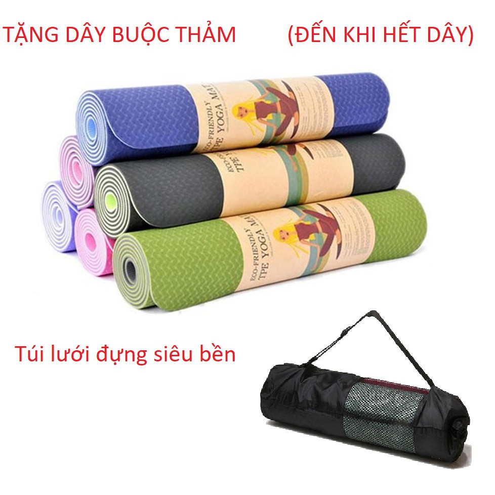 Thảm Yoga TPE 2 lớp dầy 6mm