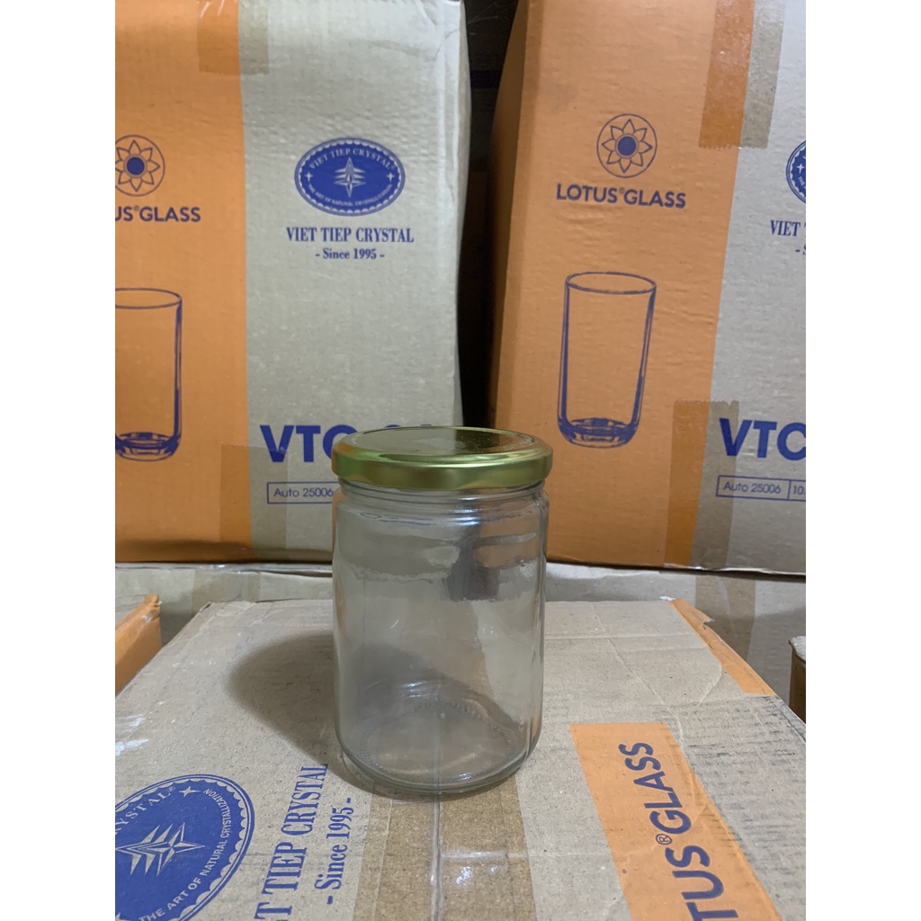 Hũ thủy tinh tròn 500ml nắp thiếc