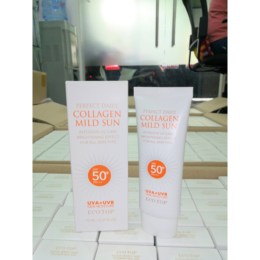 [CHÍNH HÃNG 100%]  Kem chống nắng Ecotop Perfect Daily Collagen Mild Sun SPF50 70ml