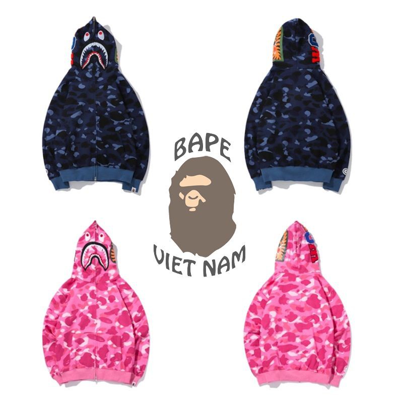 [Ảnh thật+FREESHIP] Jacket Bape Shark fullzip 6 màu Camo , Áo Hoodie Bape Cá Ngáo | BigBuy360 - bigbuy360.vn