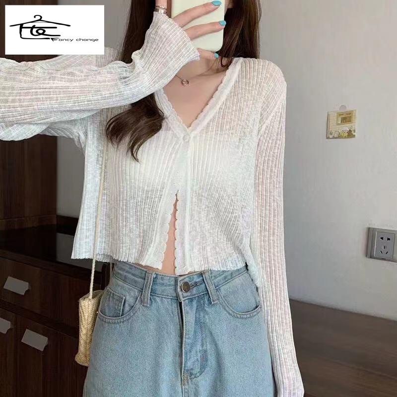 Áo Khoác Cardigan Mỏng Dáng Rộng Dài Tay Chống Nắng Thời Trang Mùa Hè Hàng Mới Dành Cho Bạn Nữ 2022