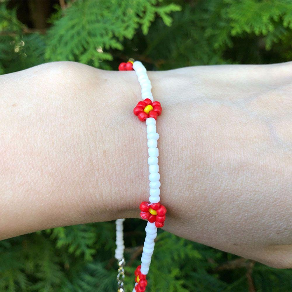 Lắc Chân Xỏ Hạt Thủ Công Họa Tiết Hoa Phong Cách Bohemian Thanh Lịch WMES15H