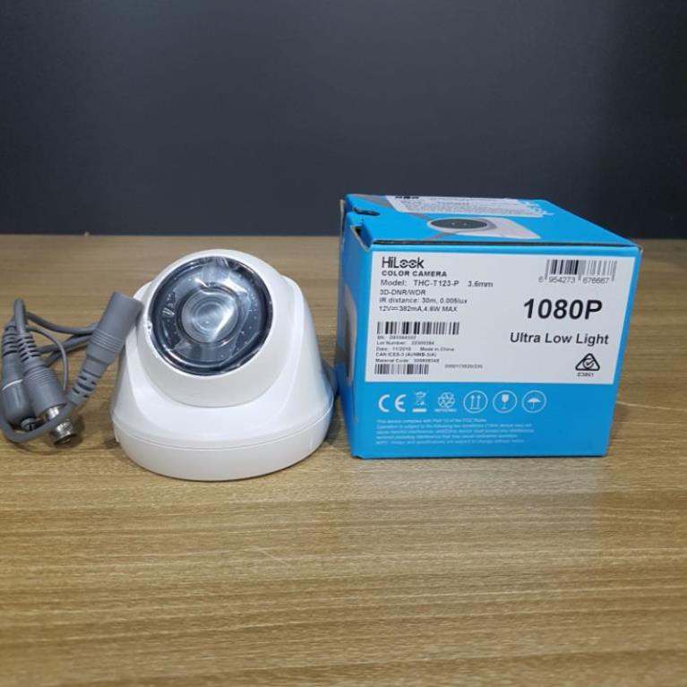 [Mã 154ELSALE2 giảm 7% đơn 300K] Camera Dome HD-TVI hồng ngoại 2.0 Megapixel HILOOK THC-T123-P