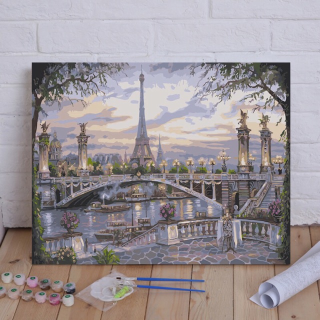 [ ORDER - ĐANG VỀ  ]Tranh sơn dầu số hoá DIY/tranh tô màu theo số phong cách phục cổ châu Âu đã căng khung