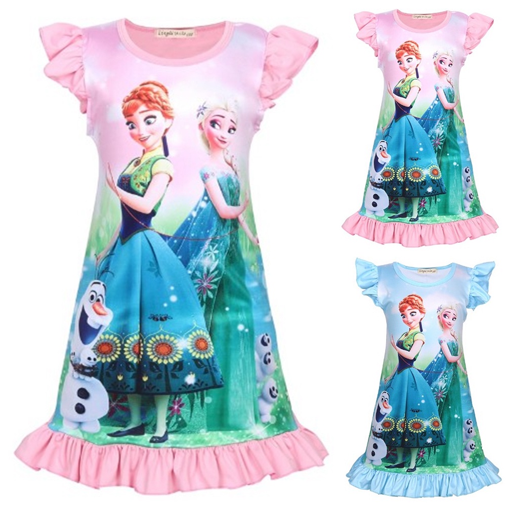 Đồ ngủ Họa Tiết Hoạt Hình Công Chúa Elsa Xinh Xắn Cho Bé Gái