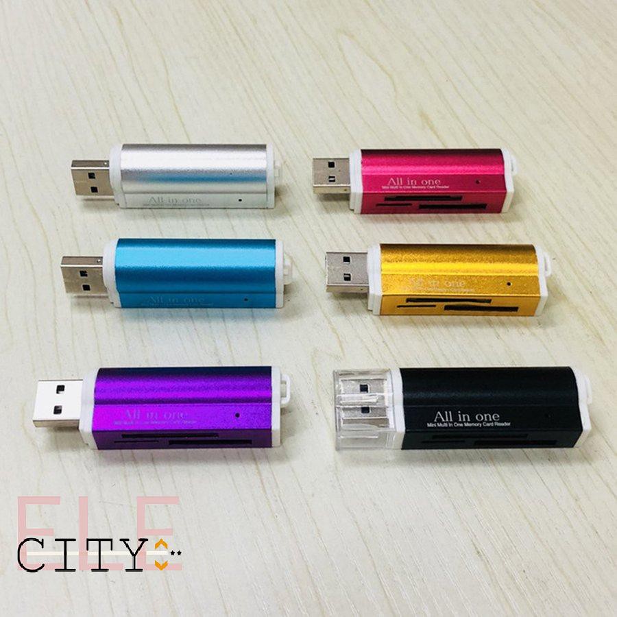 2 Đầu Đọc Thẻ Nhớ Usb 2.0 Đa Năng Bằng Hợp Kim Nhôm