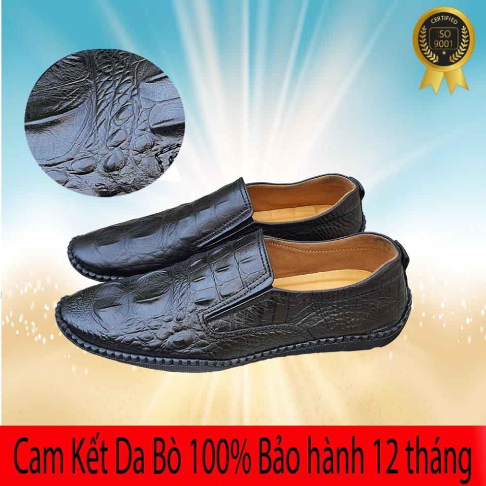 Giày Nam Da Bò Vân Cá Sấu Thiết Kế Thời Trang ,Đế Cao Su Cực Êm Được Khâu Chắc Chắn ⏳