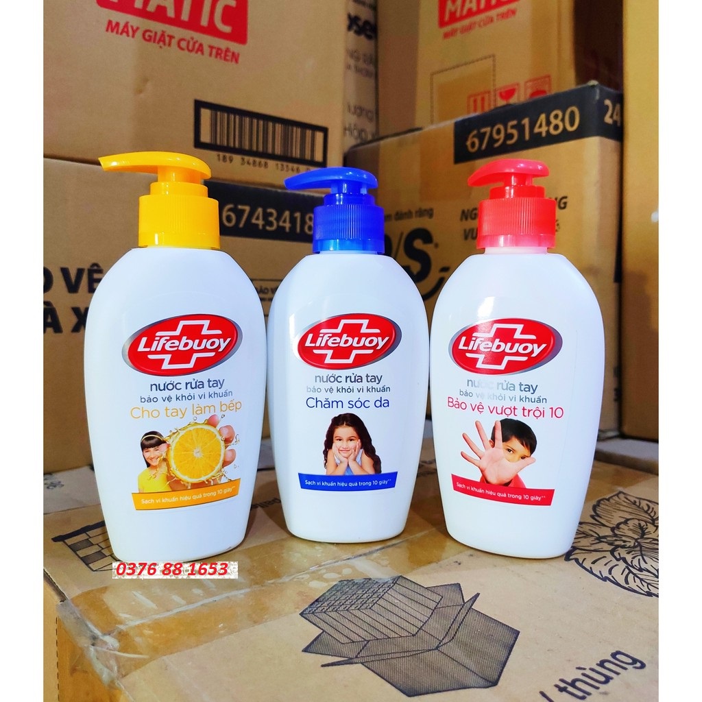 [Hoả Tốc] Nước Rửa Tay LIFEBUOY Bảo Vệ Vượt Trội đỏ, Chăm Sóc Da xanh dương, Làm Bếp Chanh vàng 180g Mới 180 g