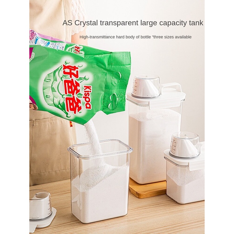 A-LIFE Hộp Đựng Bột Giặt Bằng Nhựa Cỡ Lớn Có Nắp Đậy Tiện Dụng