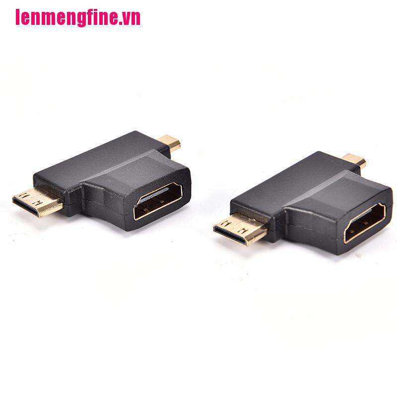 Set 2 Đầu Chuyển Đổi 2 Trong 1 Từ Cổng Hdmi Sang Micro Hdmi