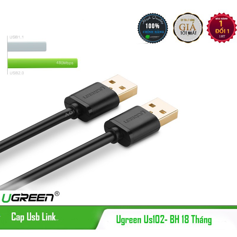 "Chính hãng" Cáp Usb 2.0 Link 2 Đầu Đực Ugreen