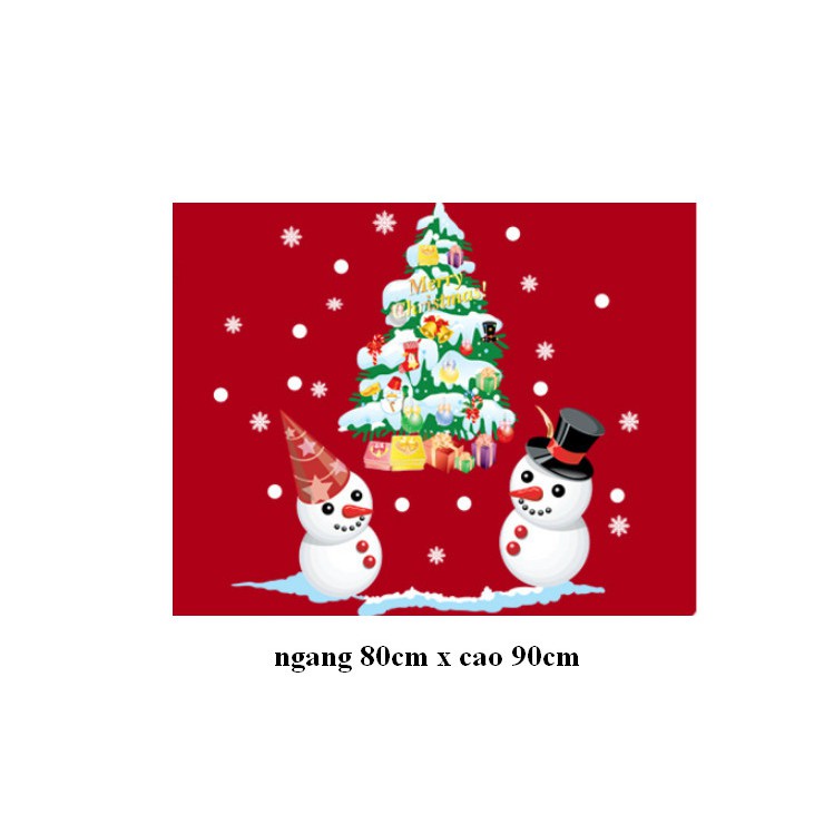 Decal trang trí noel hít tĩnh điện hai mặt không dơ kính Mẫu Người Tuyết