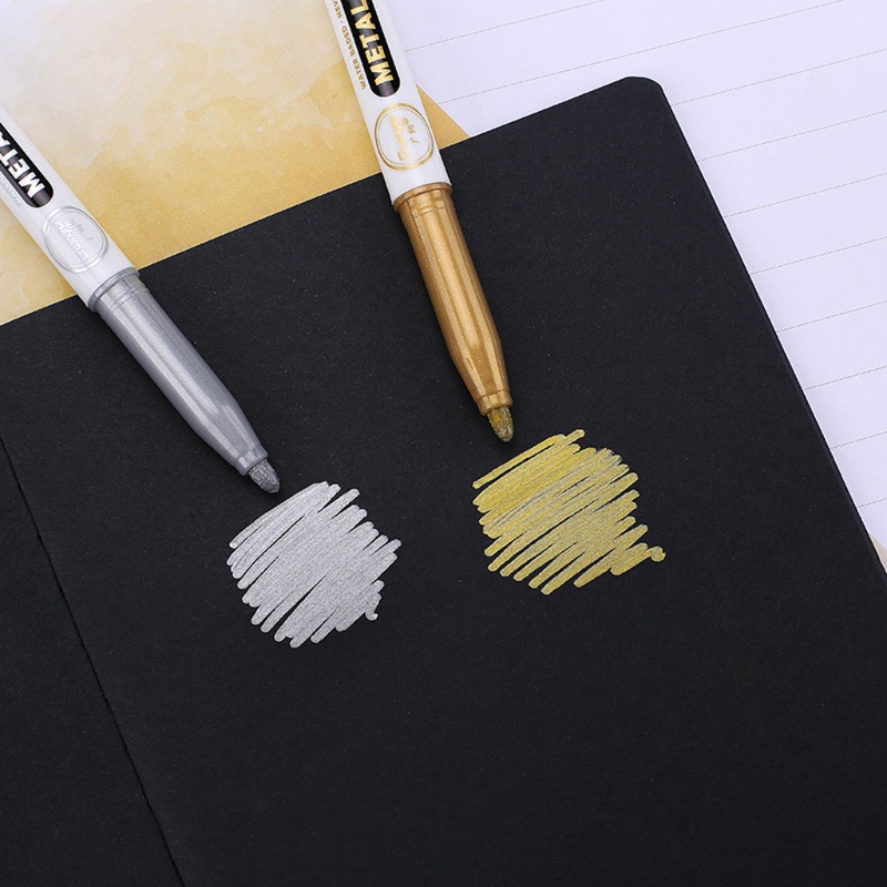 Set 6 bút acrylic đánh dấu kim loại vẽ resin epoxy ánh kim tô màu nổi bật