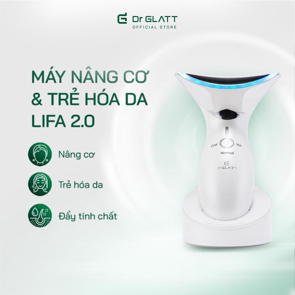 Máy massage mặt nâng cơ chống nhăn tăng sinh collagen trẻ hoá da DR GLATT LIFA 2.0