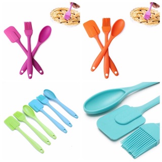 Bộ 3 dụng cụ làm bánh bằng silicon tiện lợi (muỗng - cọ phết dầu - Phới trộn bột)