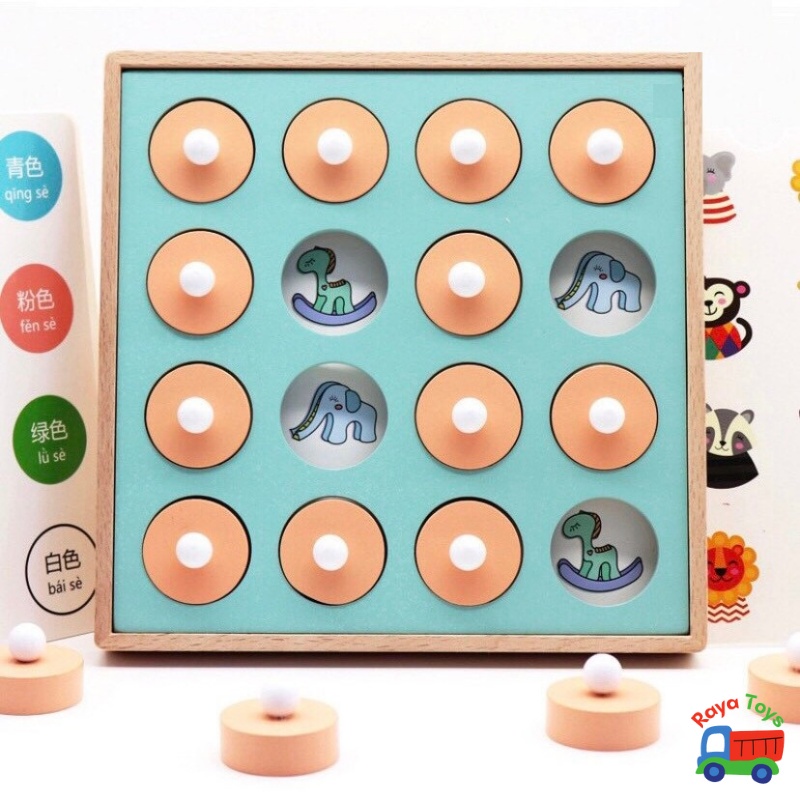 Đồ chơi gỗ lật hình tìm cặp giống nhau 12 chủ đề rèn luyện trí nhớ và khả năng quan sát cho bé Montessori, quà tặng