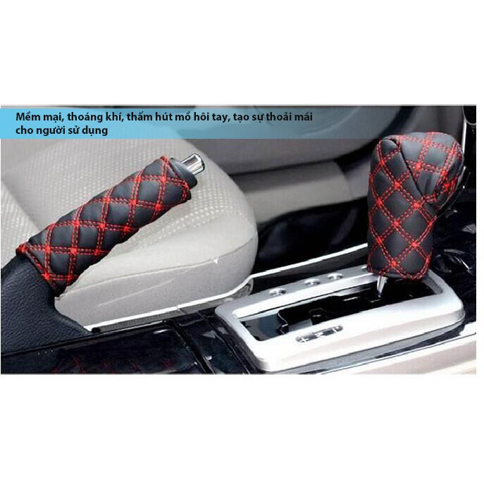Combo bộ bọc cần số và bọc tay phanh da bò - Better Car