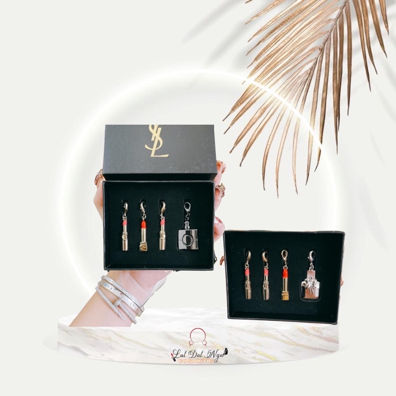 Quà - Charm 4 móc chìa khoá YSL ( Sản Phẩm Chính Hãng )