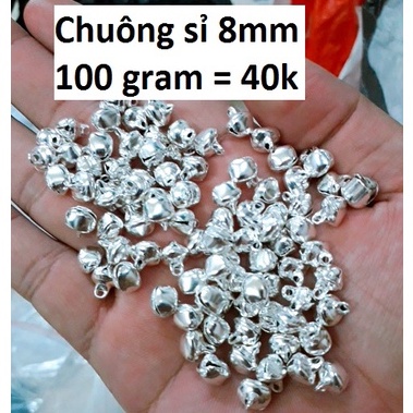 Chuông 8mm : trắng sáng : 100 gram = 40k / 1 gói [ giá sỉ 1kg = 340k ]