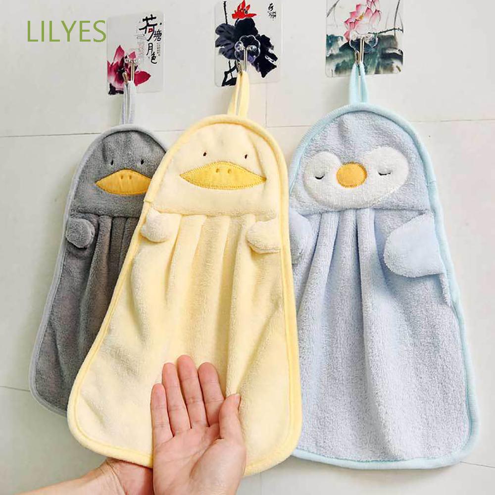 Khăn Lau Tay Bằng Sợi Micro Dày Dặn Thấm Hút Tốt In Họa Tiết Hoạt Hình Dễ Thương Cho Bé