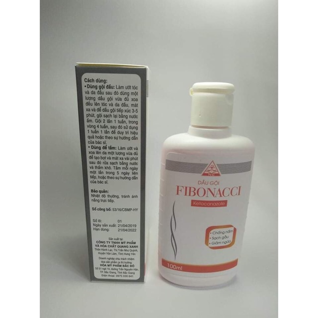 Dầu gội sạch gầu chống nấm hết ngứa Fibonacci 100ml