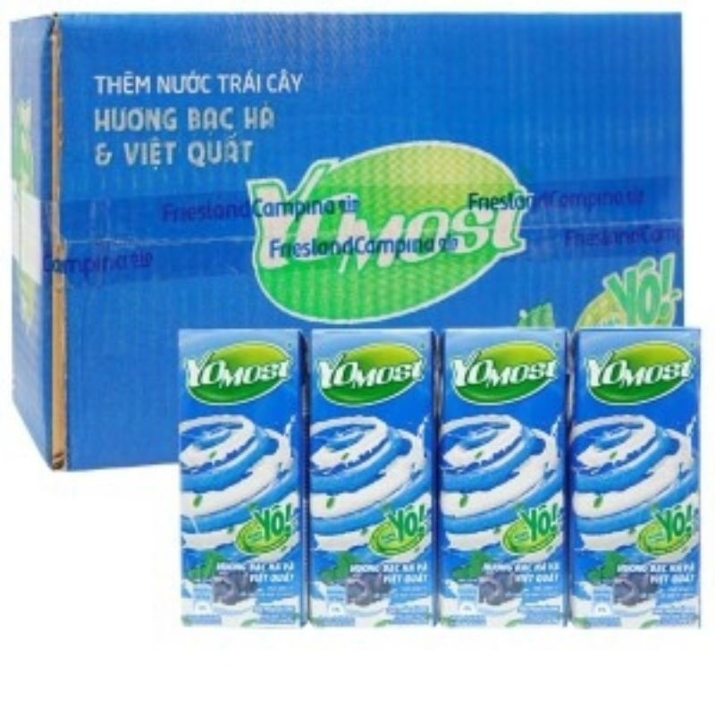 Thùng 48 hộp sữa chua uống yomost (vị cam, dâu, lựu,việt quất) 170ml