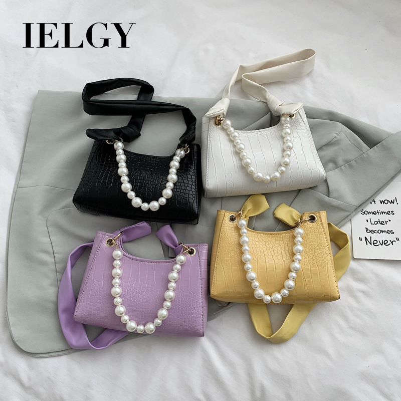 Túi xách đeo vai thiết kế quai xách kiểu chuỗi ngọc trai sang trọng cho nữ