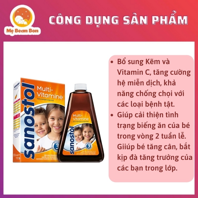vitamin tổng hợp sanostol của đức số 3 460ml Phù hợp cho bé từ 3 -6 tuổi