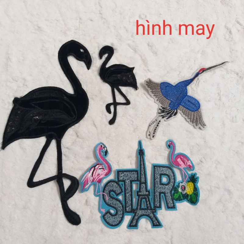 Hình may và hình ủi , mẫu con hạc trang trí.
