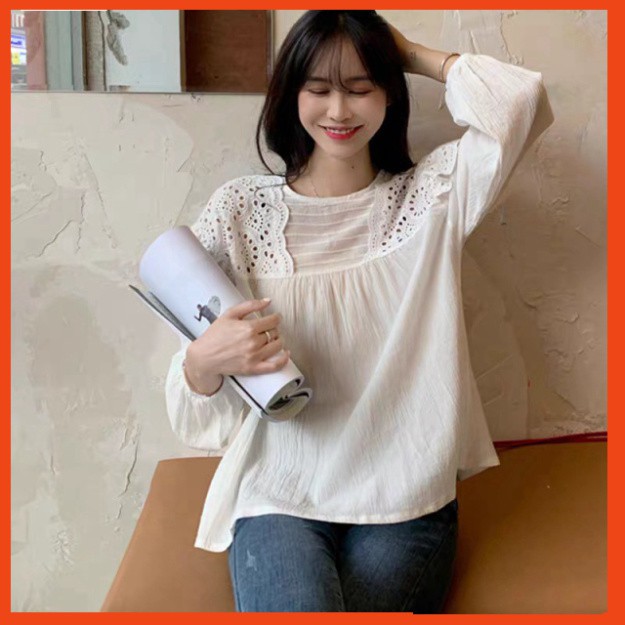 áo babydoll tiểu thư A259 bèo ren vai quảng châu Thời trang Xmin HIHISHOPHAHA | BigBuy360 - bigbuy360.vn