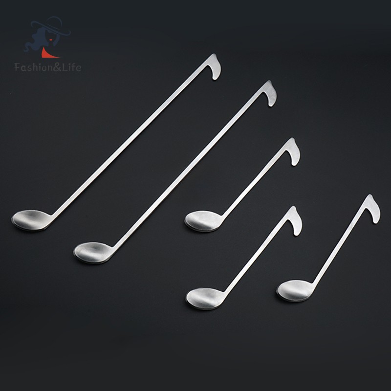 Muỗng Cà Phê Bằng Thép Không Gỉ Thiết Kế Hình Nốt Nhạc Độc Đáo Tiện Dụng