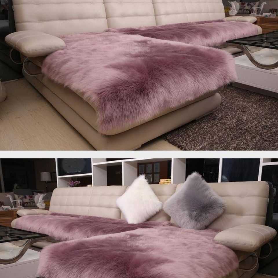 Thảm lót ghế sofa giả da chống trượt phong cách Scandinavian