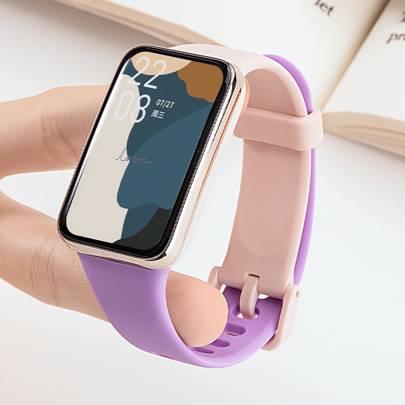 Phù Hợp Dây Đeo Thay Thế Bằng Silicon Màu Tương Phản Cho Xiaomi Band 7Pro 7Pro 7 Pro