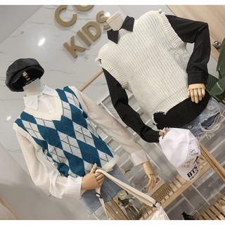 Áo gile len nữ ulzzang [QUẢNG CHÂU-VIDEO] Áo len thừng nữ dáng gile ulzzang nhập Taobao phong cách kiểu Hàn